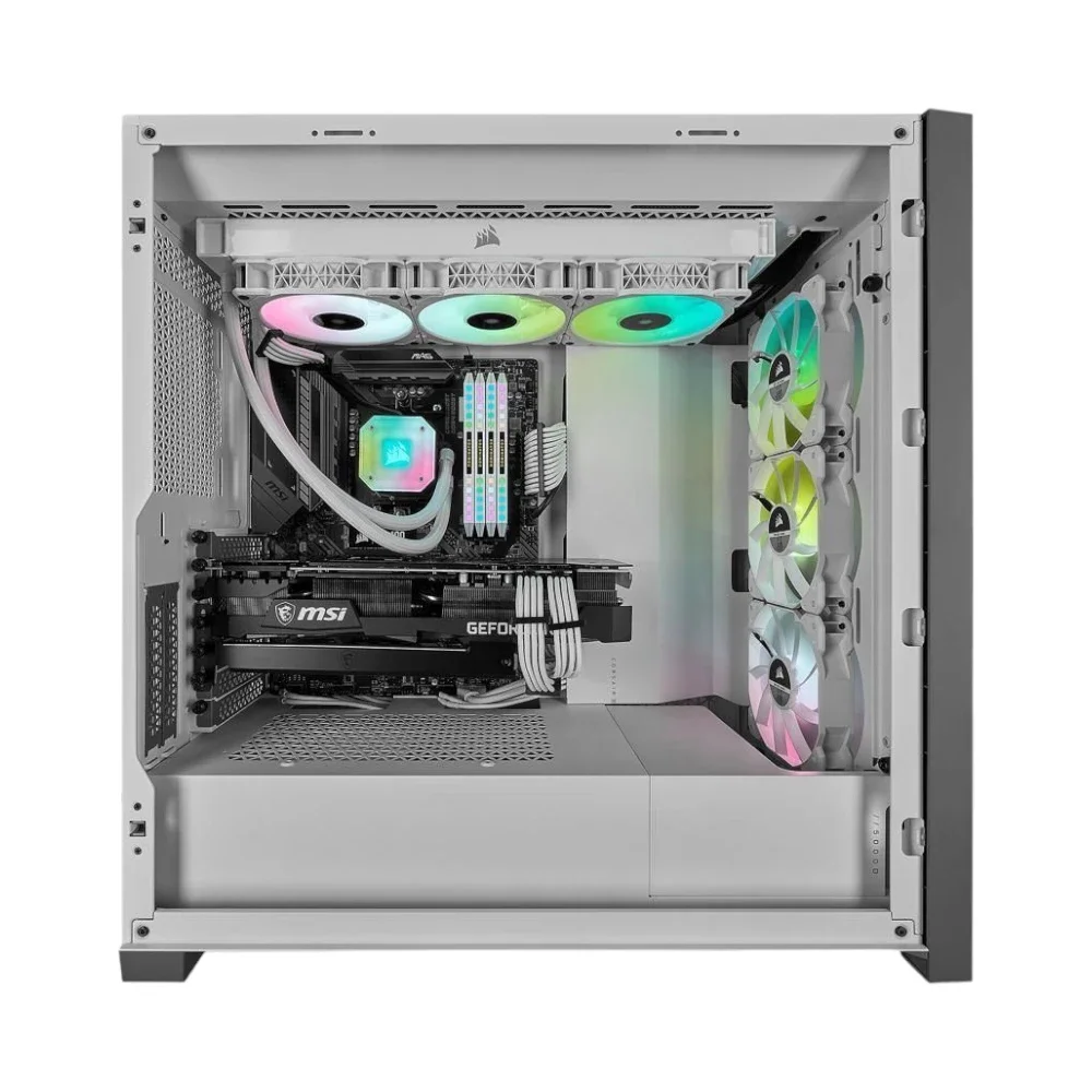iCUE 5000X RGB Tempered Glass Mid-Tower ATX PC Smart Case - White CC -9011213-WW