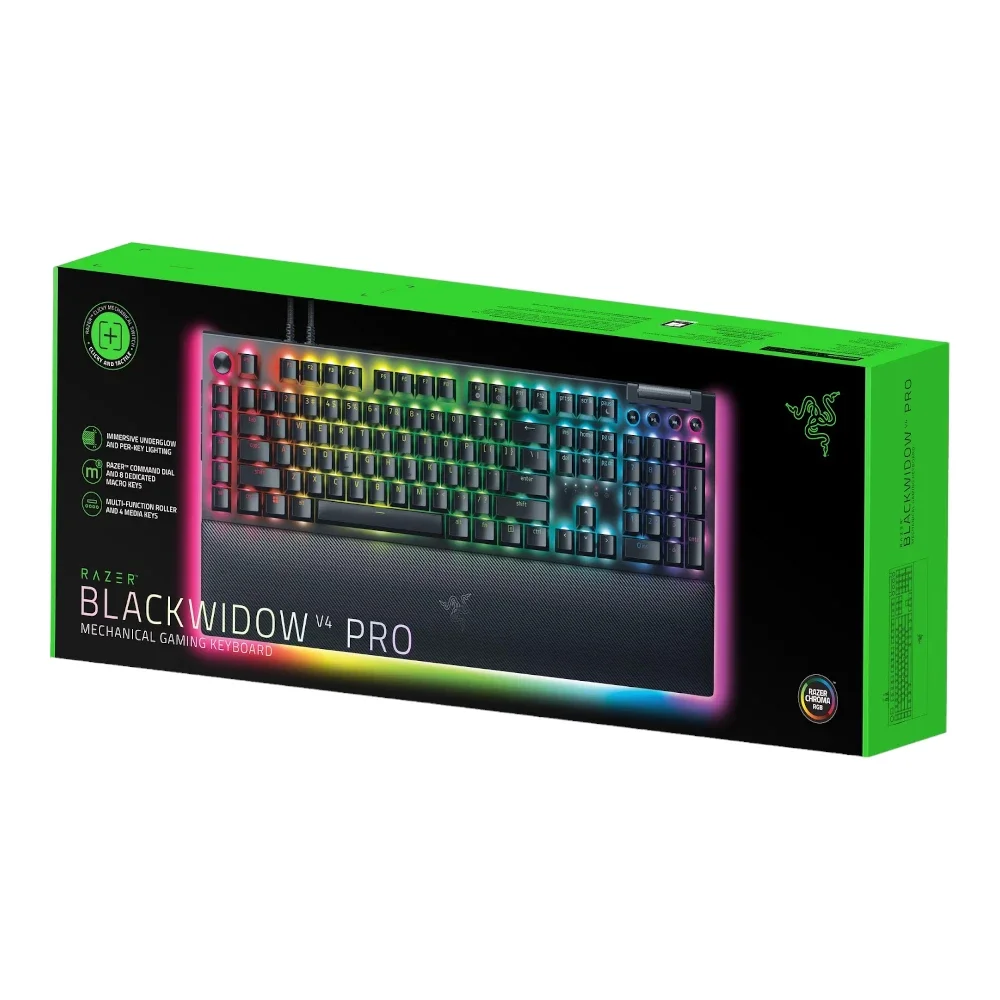 Razer BlackWidow V4 Pro (Green Switch) Mechanical Keyboard - UK Layout