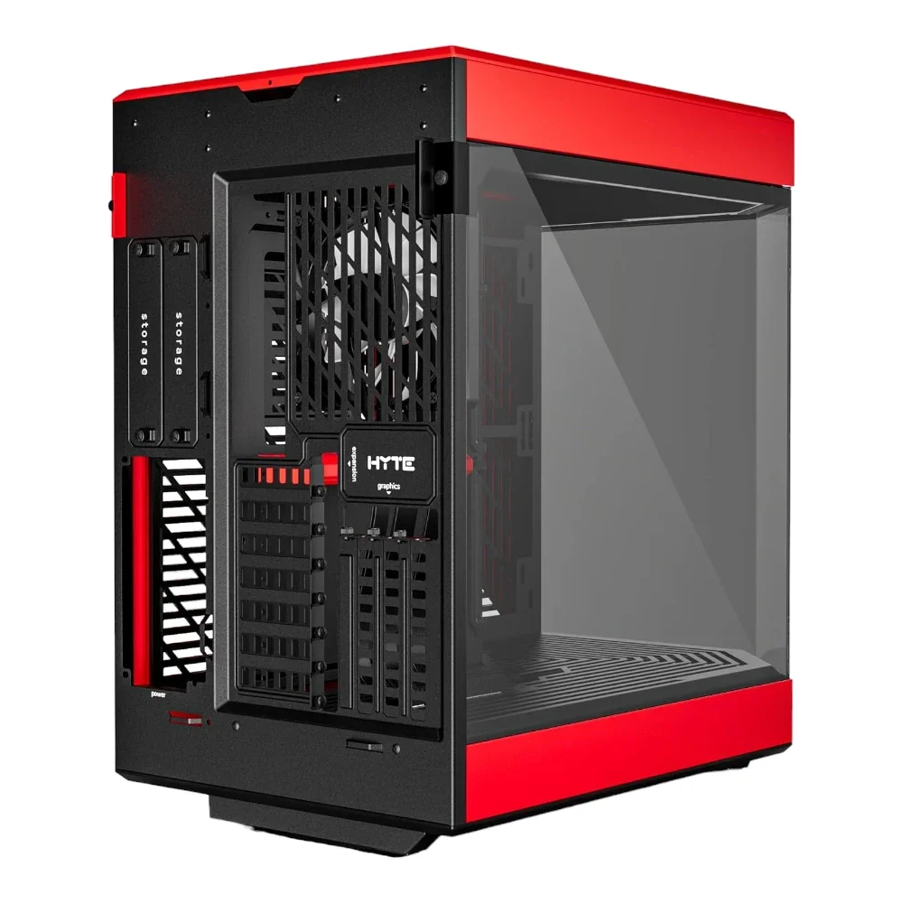 HYTE CS-HYTE-Y60-BR Dual Chamber Mid-Tower ATX Case - Red