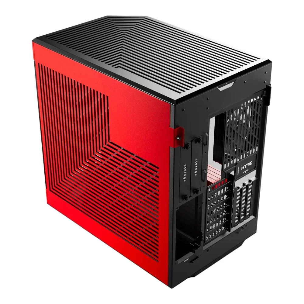 HYTE CS-HYTE-Y60-BR Dual Chamber Mid-Tower ATX Case - Red