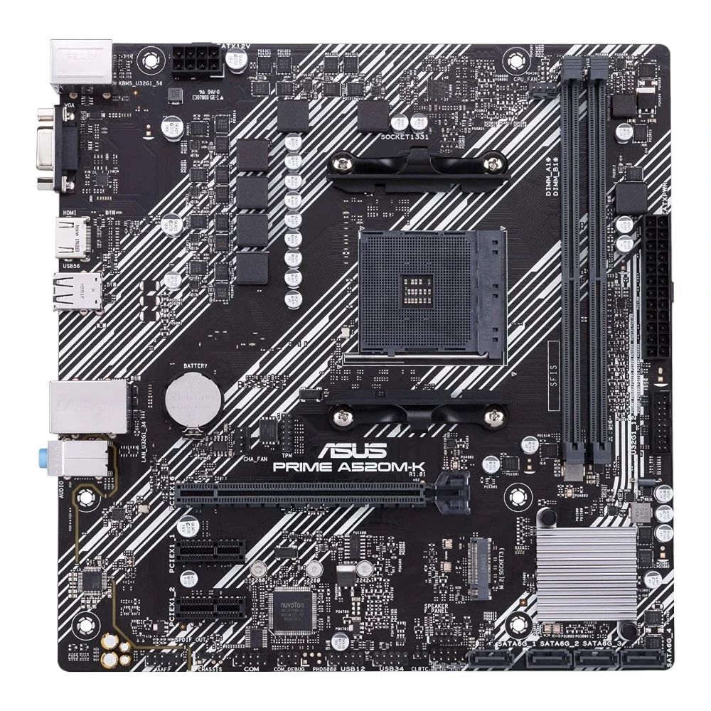 ASUS 90MB1500-M0EAY0 PRIME A520M-K AMD A520 Ryzen AM4 micro ATX Motherboard