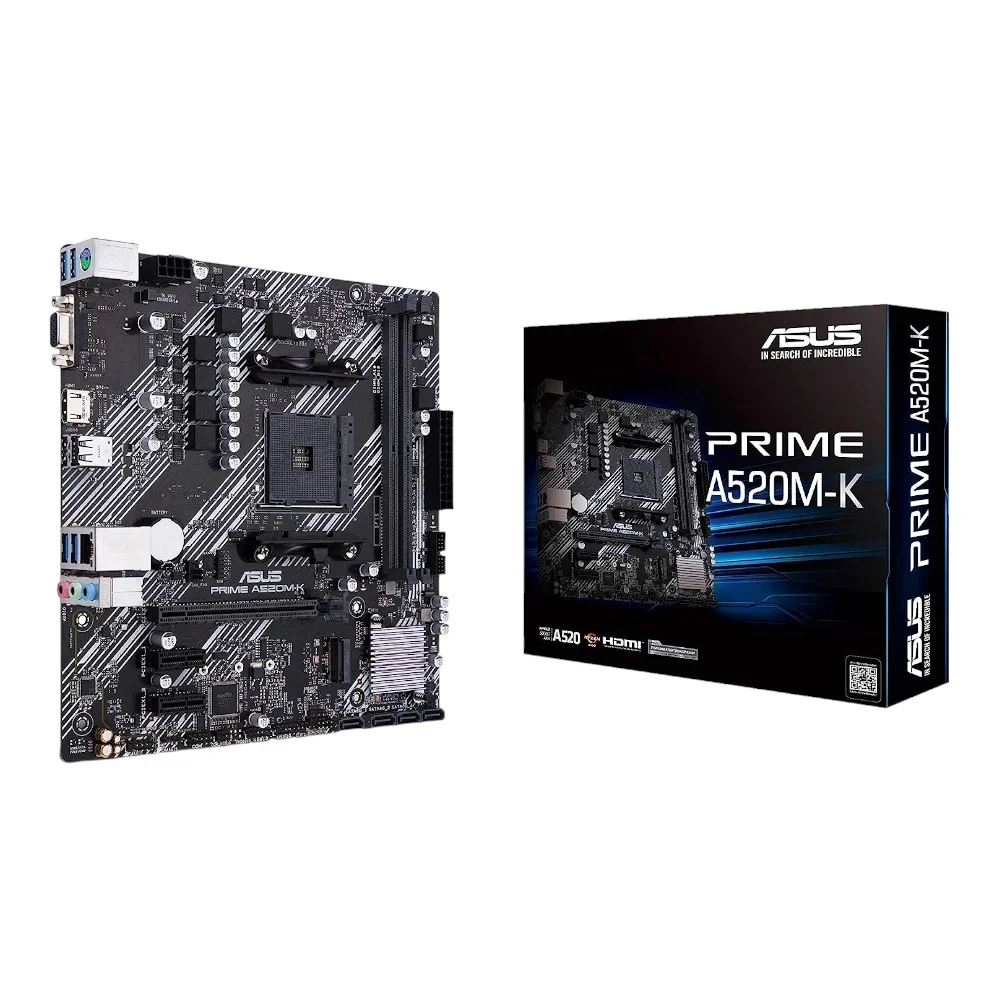 ASUS 90MB1500-M0EAY0 PRIME A520M-K AMD A520 Ryzen AM4 micro ATX Motherboard