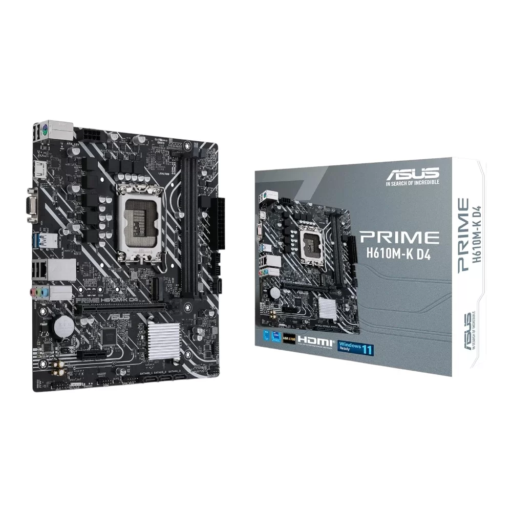 ASUS PRIME H610M-K D4 Intel H610 LGA 1700 mic-ATX Motherboard  90MB1A10-M0EAY0