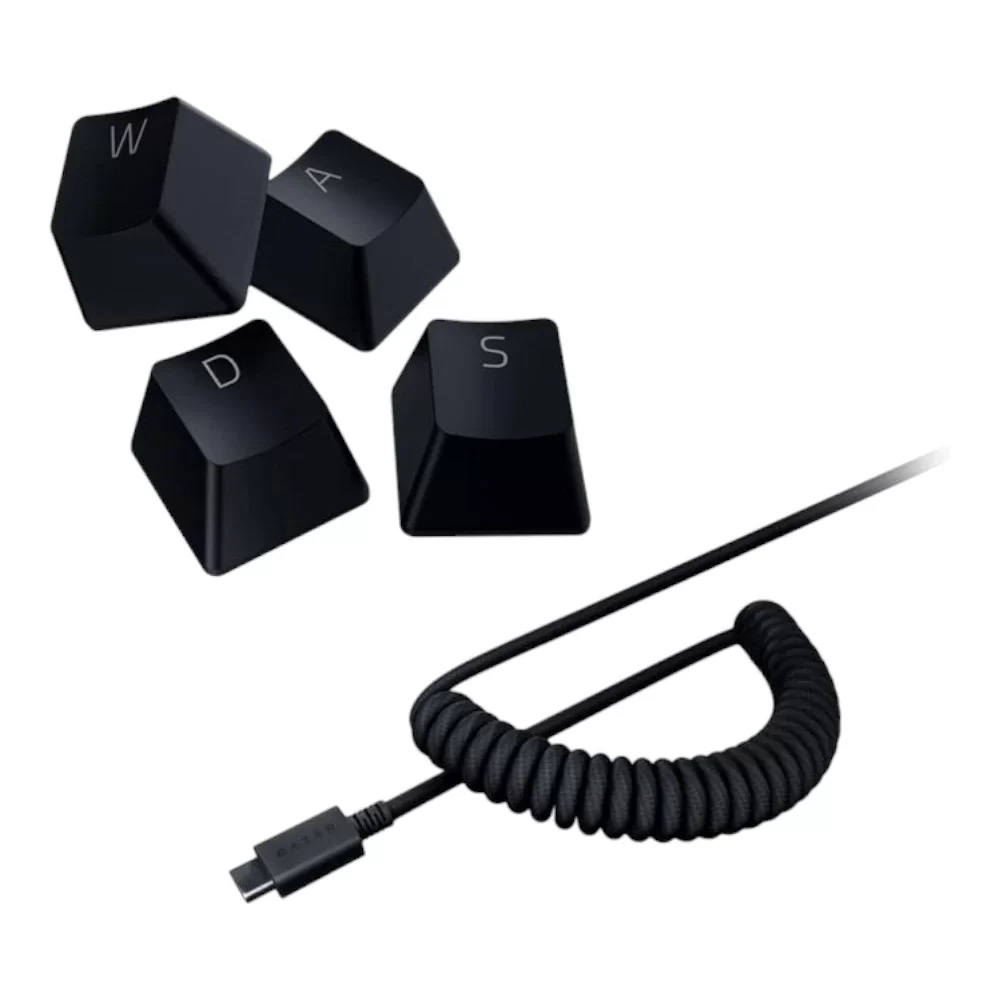 Razer PBT Keycap and Coiled Cable Upgrade Set Classic Black