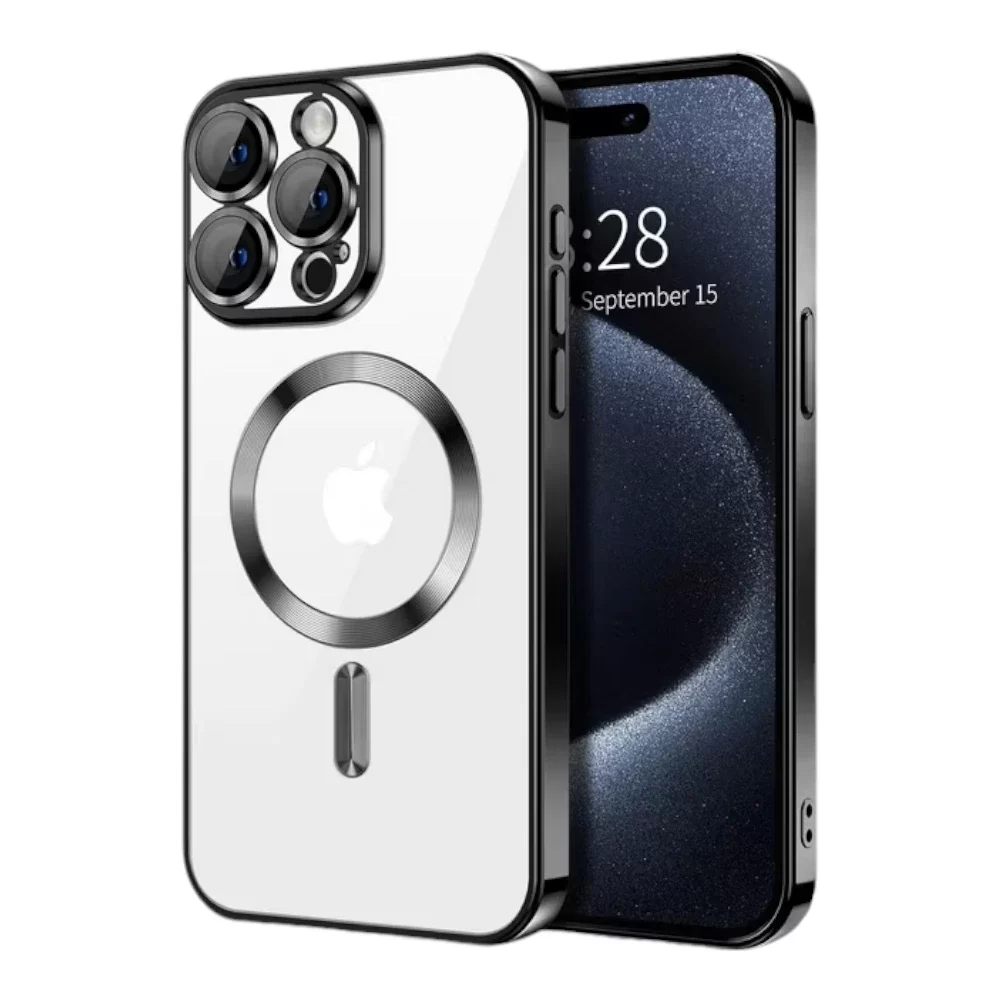 Magnetic Case with Metal Ring for iPhone 16 Pro