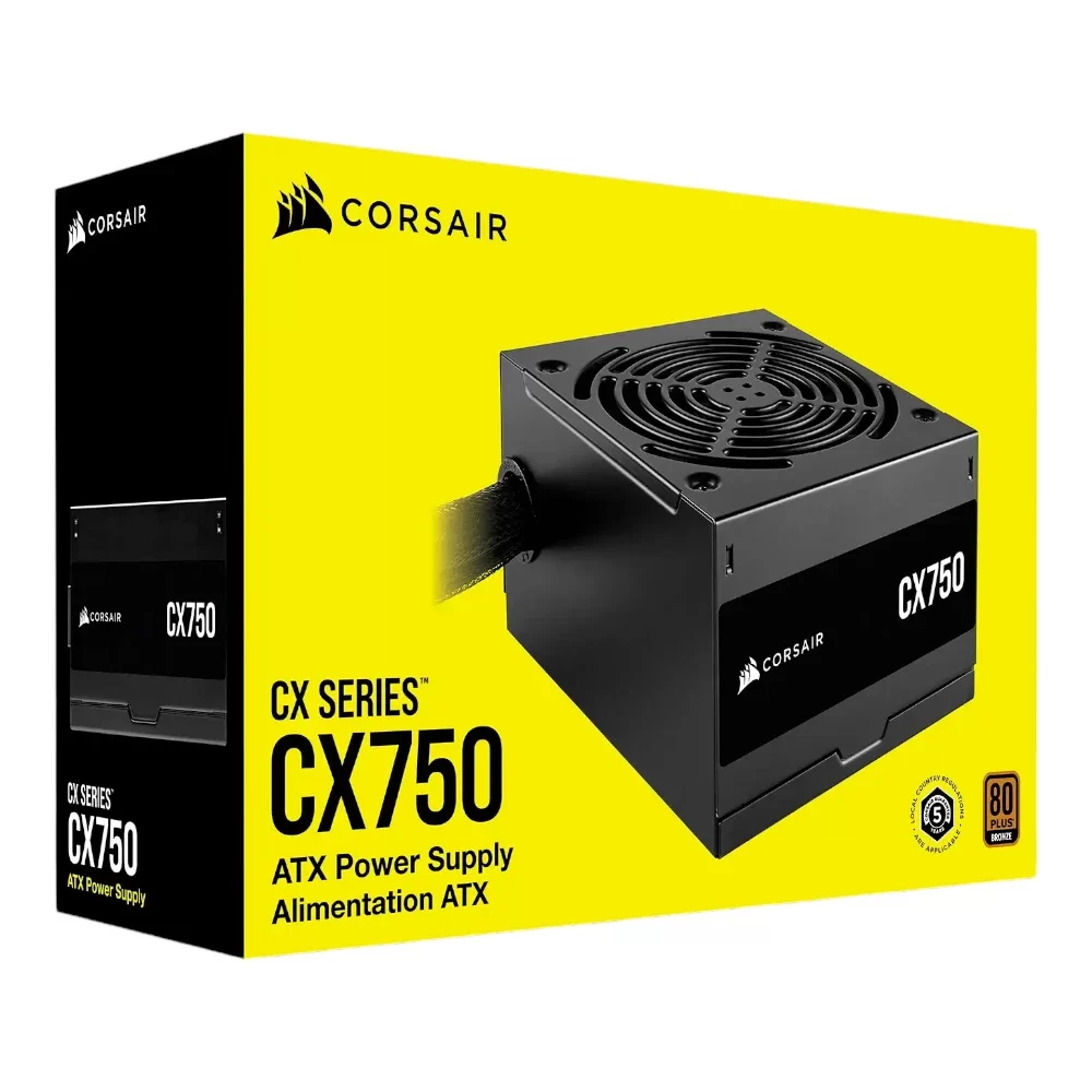 CORSAIR CX750 80 PLUS Bronze 750W ATX Power Supply