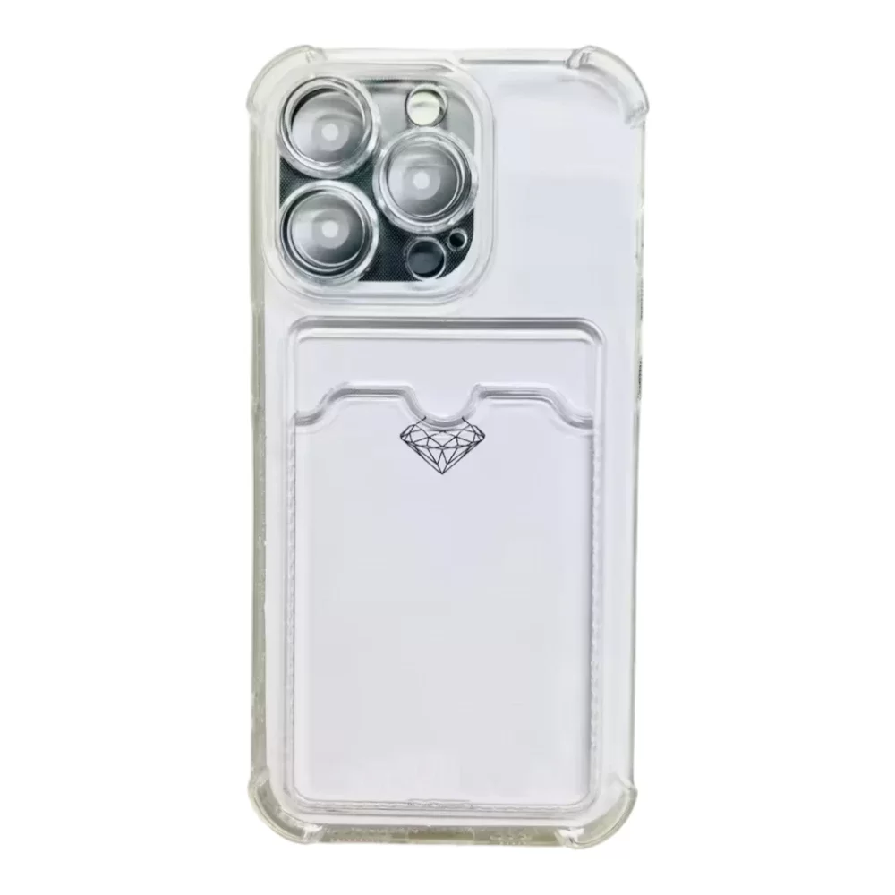 MAXX Clear Case with Card Slot and Diamond Accent for iPhone 16 Pro