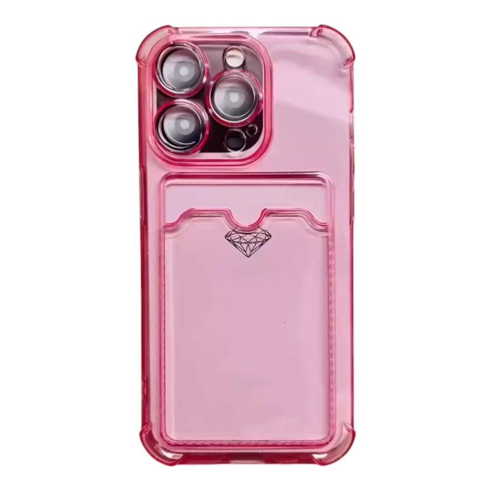 MAXX Clear Case with Card Slot and Diamond Accent for iPhone 16 Pro Max