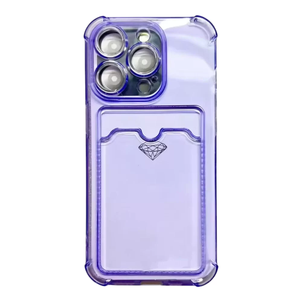 MAXX Clear Case with Card Slot and Diamond Accent for iPhone 16 Pro Max