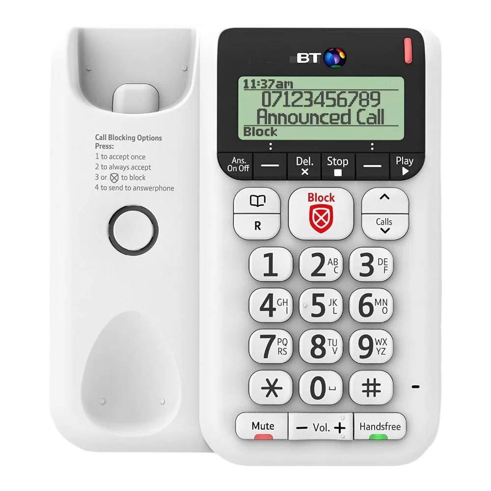 BT Decor 2600 CID TAM Corded Phone Answer Machine & Call Blocker