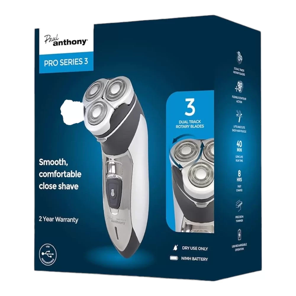 Paul Anthony Pro Series 3 Lithium Mens Cordless Rotary Shaver