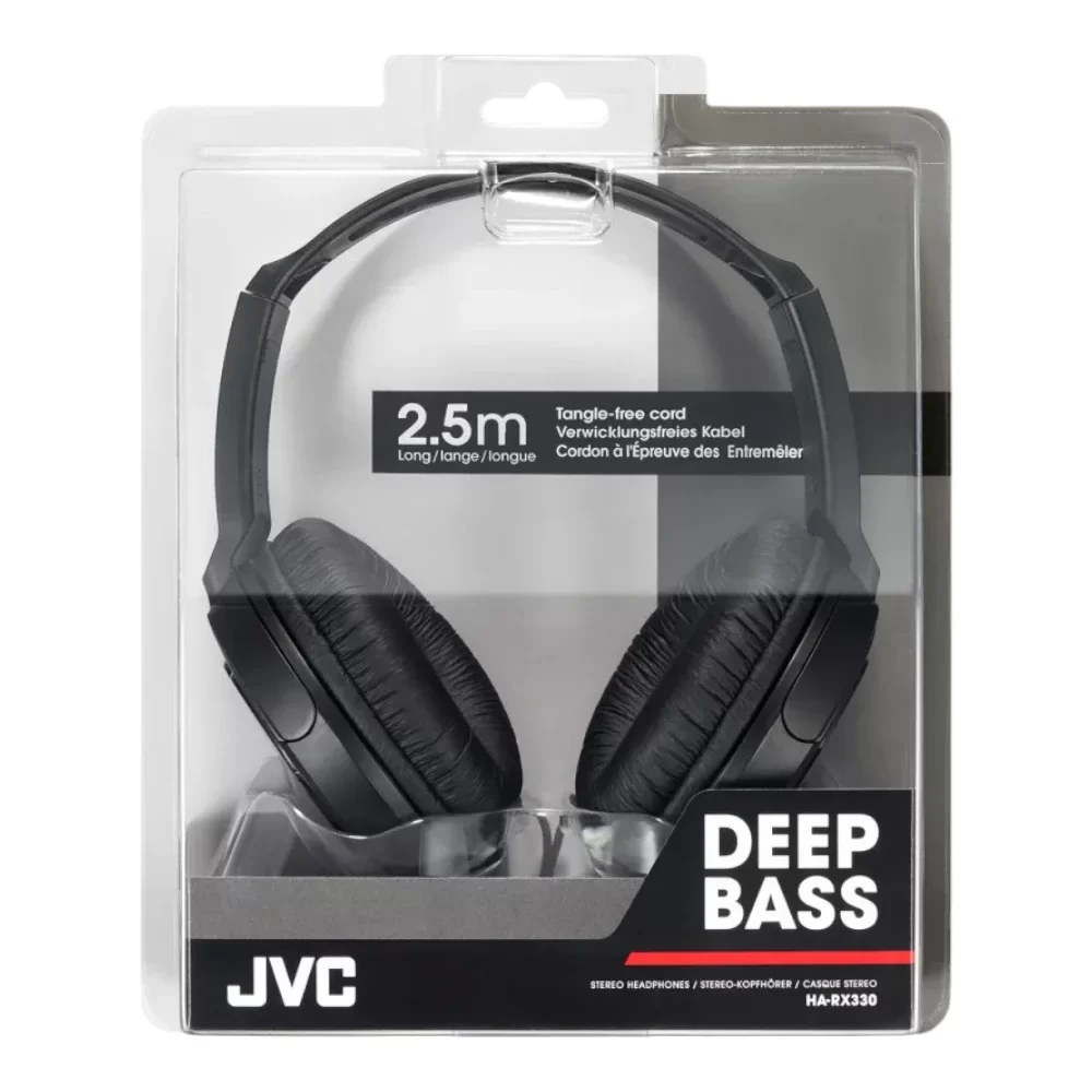 JVC HARX330 Full-Size Over-Ear Stereo Headphones - Black