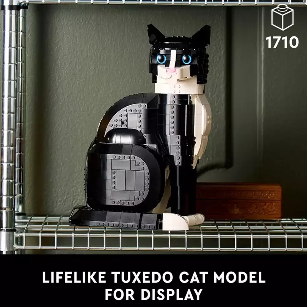 LEGO Ideas Tuxedo Cat Model Kit for Adults to Build 21349