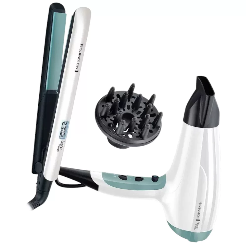 Remington Shine Therapy Hair Straightener & Dryer Gift Set