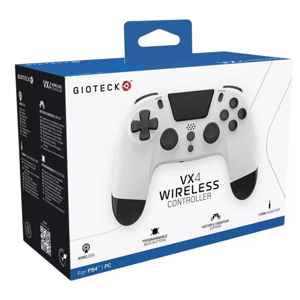 Gioteck VX4 PS4 Wireless Controller - White