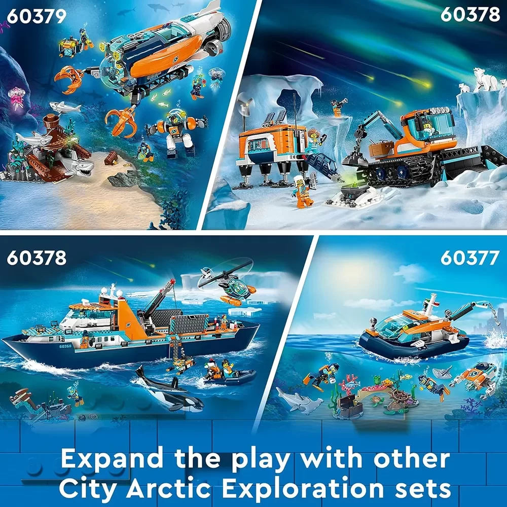 LEGO City Arctic Explorer Ship with Helicopter, Sub, and Orca