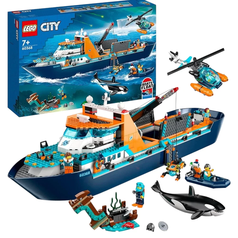 LEGO City Arctic Explorer Ship with Helicopter, Sub, and Orca