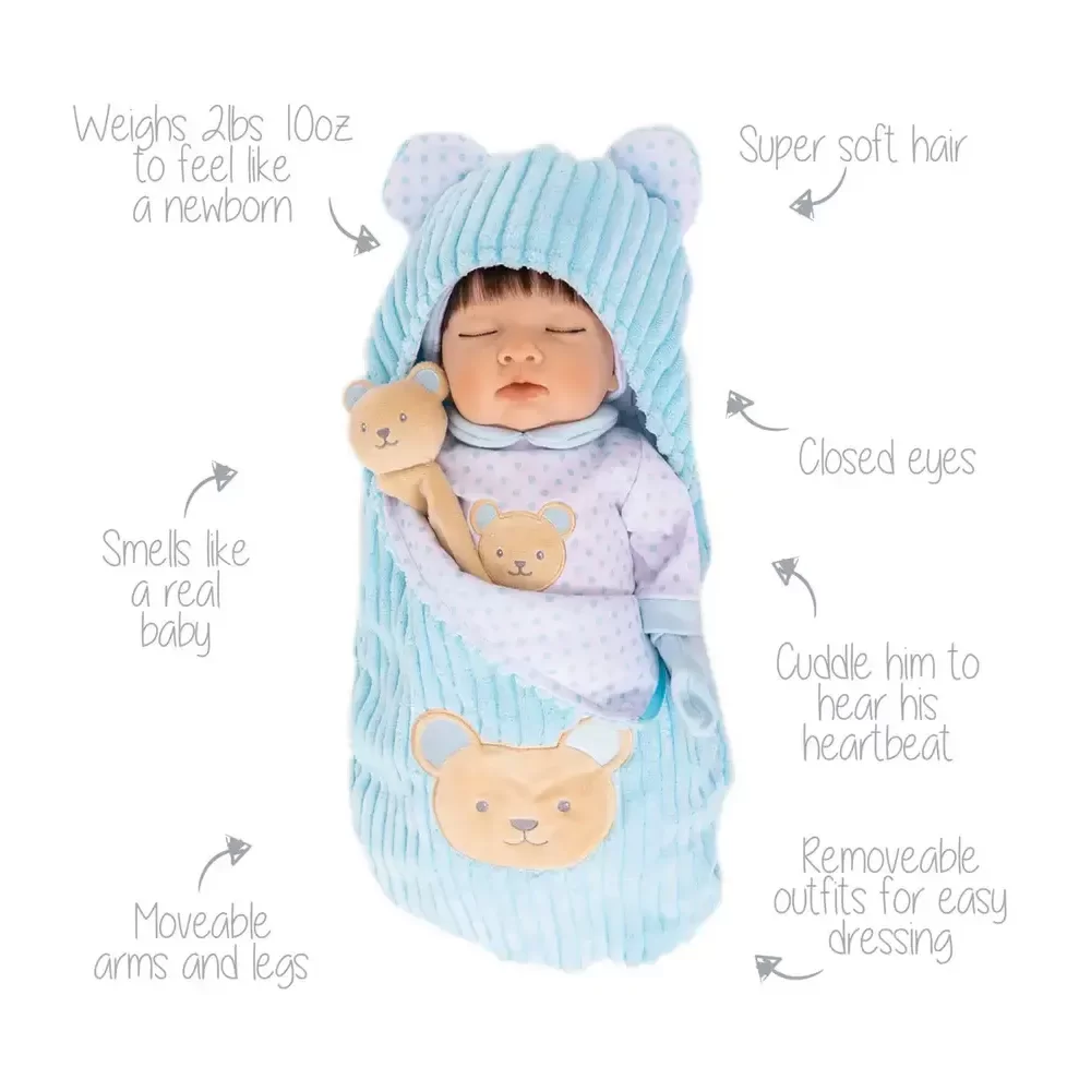 Tiny Treasures Sleepy Little Brother Baby Doll - 17inch/44cm