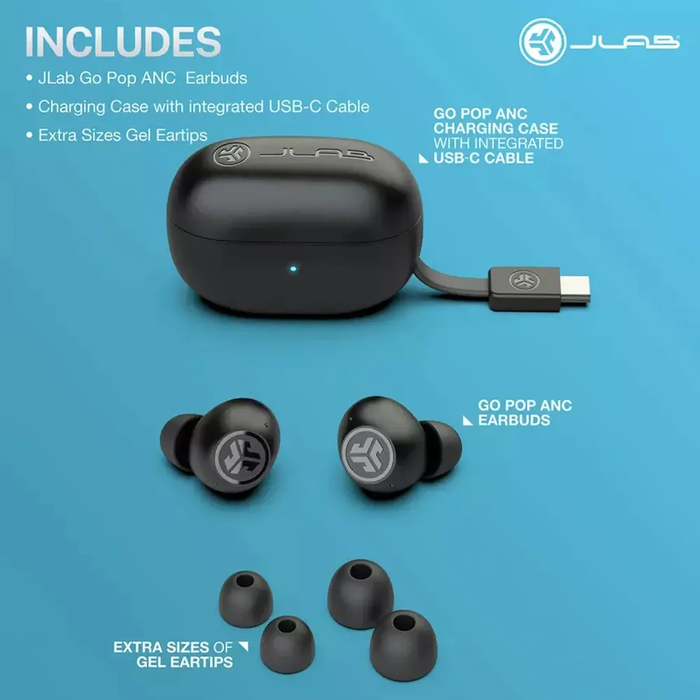 JLab Go Pop ANC True Wireless Earbuds