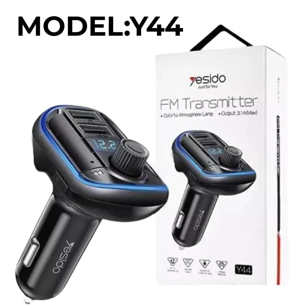 YESIDO Y44 Bluetooth FM Transmitter with Dual USB Ports