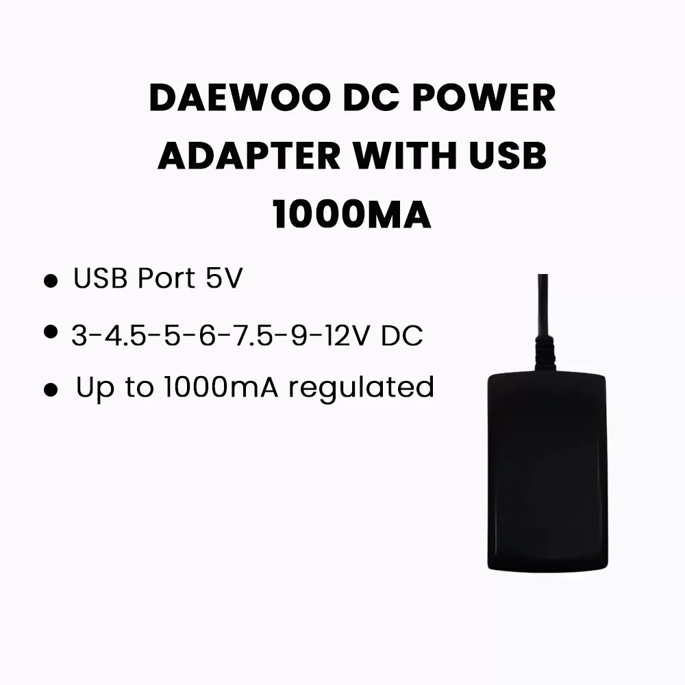 DAEWOO DC Power Adaptor with USB 1000mA