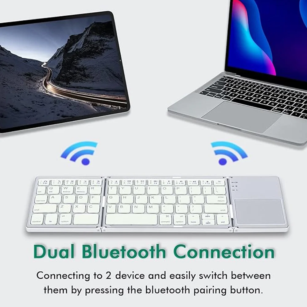 Folding Bluetooth Keyboard with Touch Pad