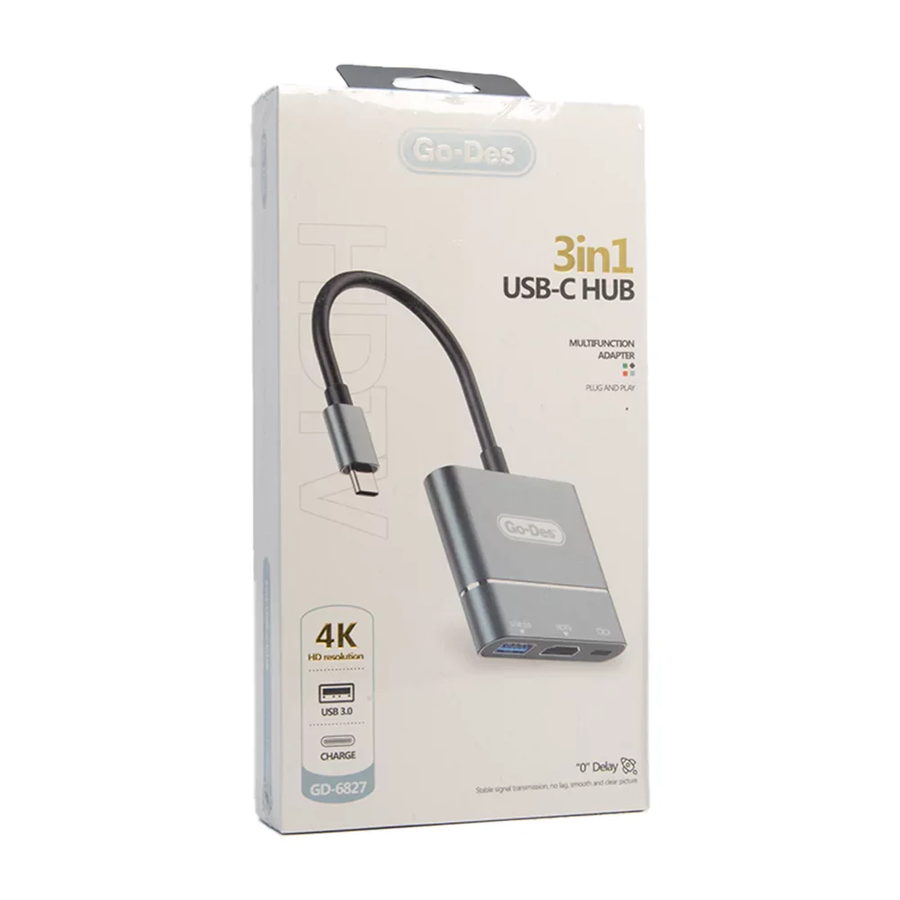 Go-Des 3 in 1 USB-C HUB