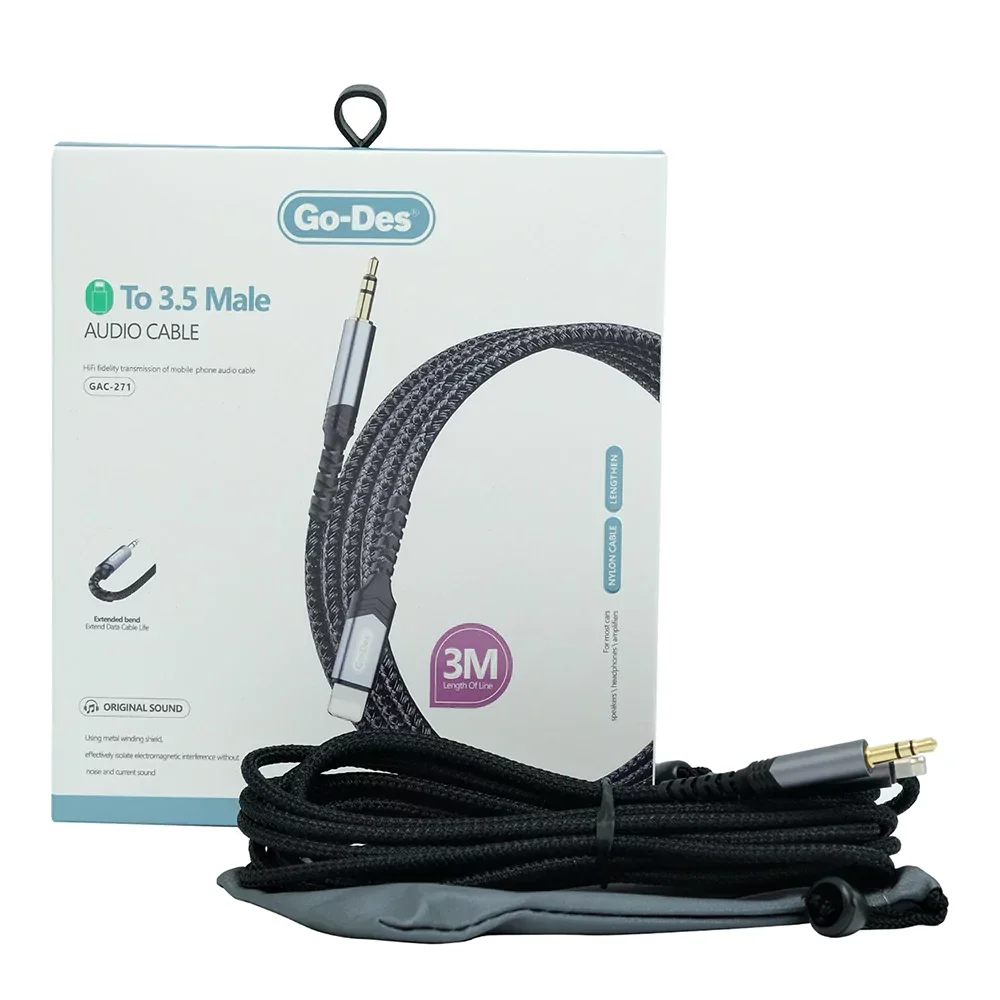 Go-Des Lightning to 3.5 Male Audio Cable