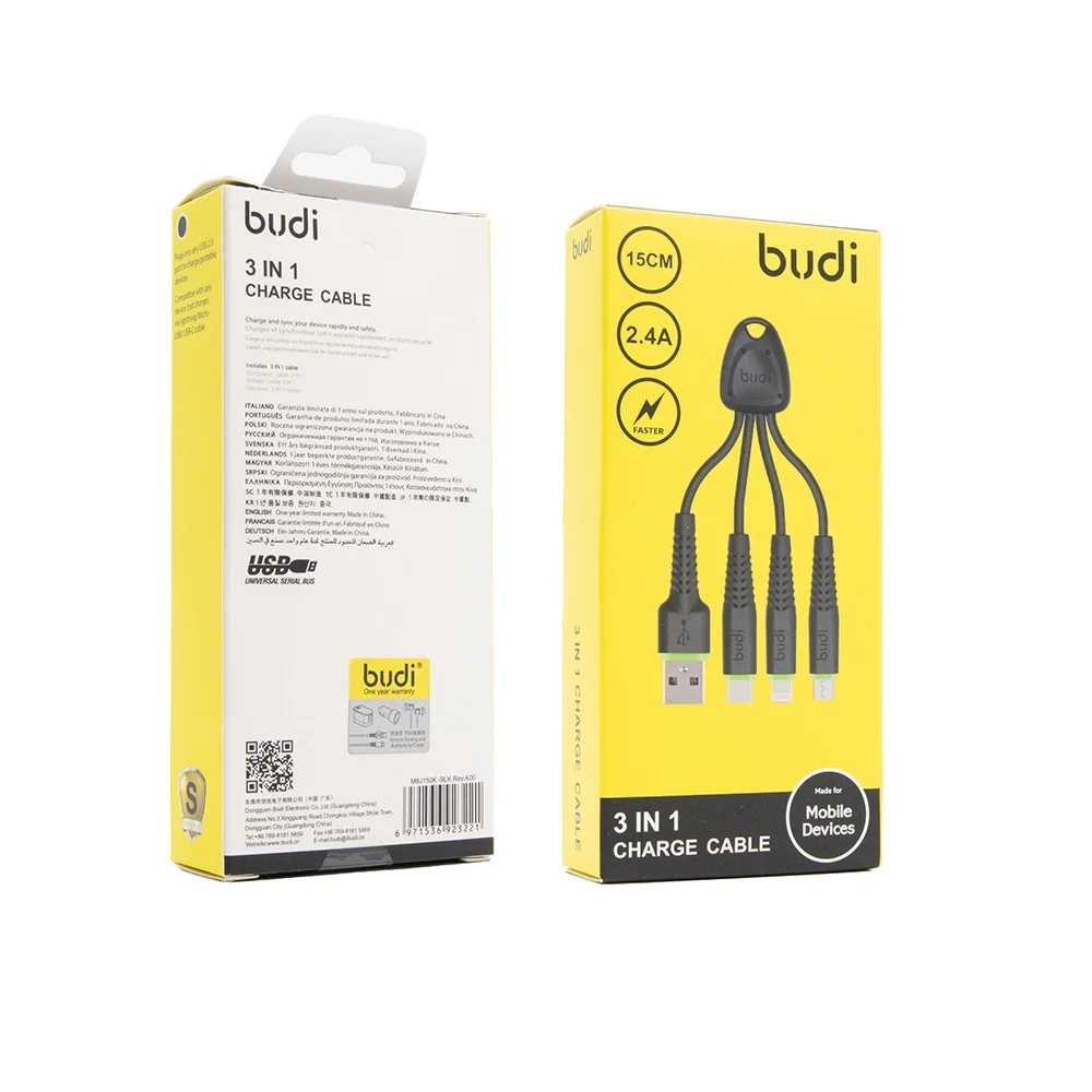 Budi 3 in 1 Charge Cable M8J150K