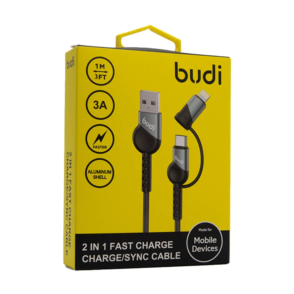 Budi 2 in 1 Fast Charge Charge/Sync Cable DC231TL10B