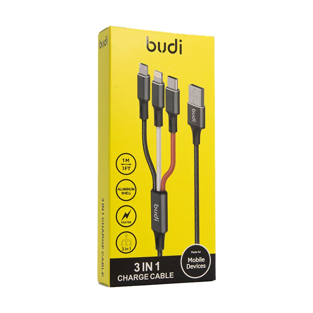 Budi 3 in 1 Charge Cable DC203A8