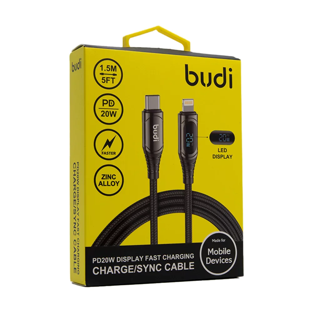 Budi PD20W Display Fast Charging Charge/Sync Cable