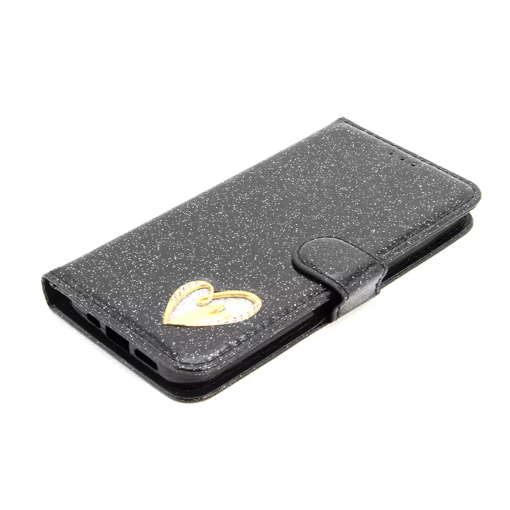 Shiny Leather Glitter Book Case for iPhone 11