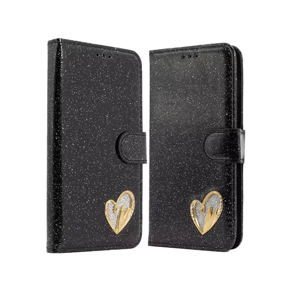 Shiny Leather Glitter Book Case for iPhone 12