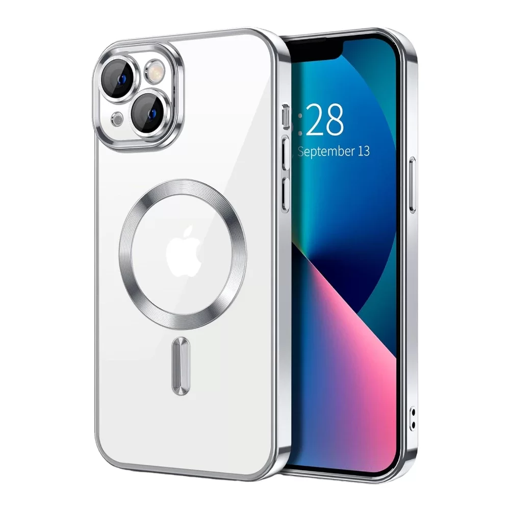 iPhone 15 Plus Silicon Mag safe Clear Case