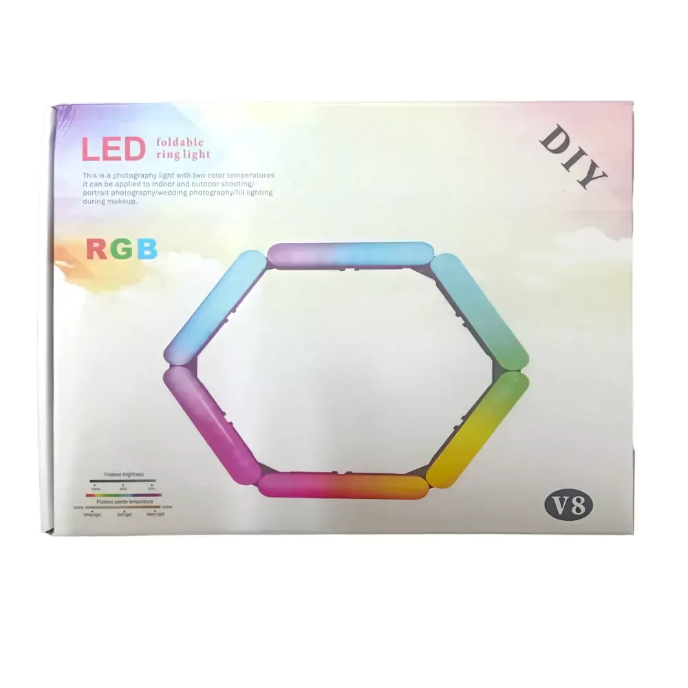 LED Foldable Ring Light RGB V8