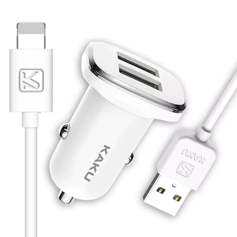 KAKU Car charger 2.4A and USB cable iPhone Lightning