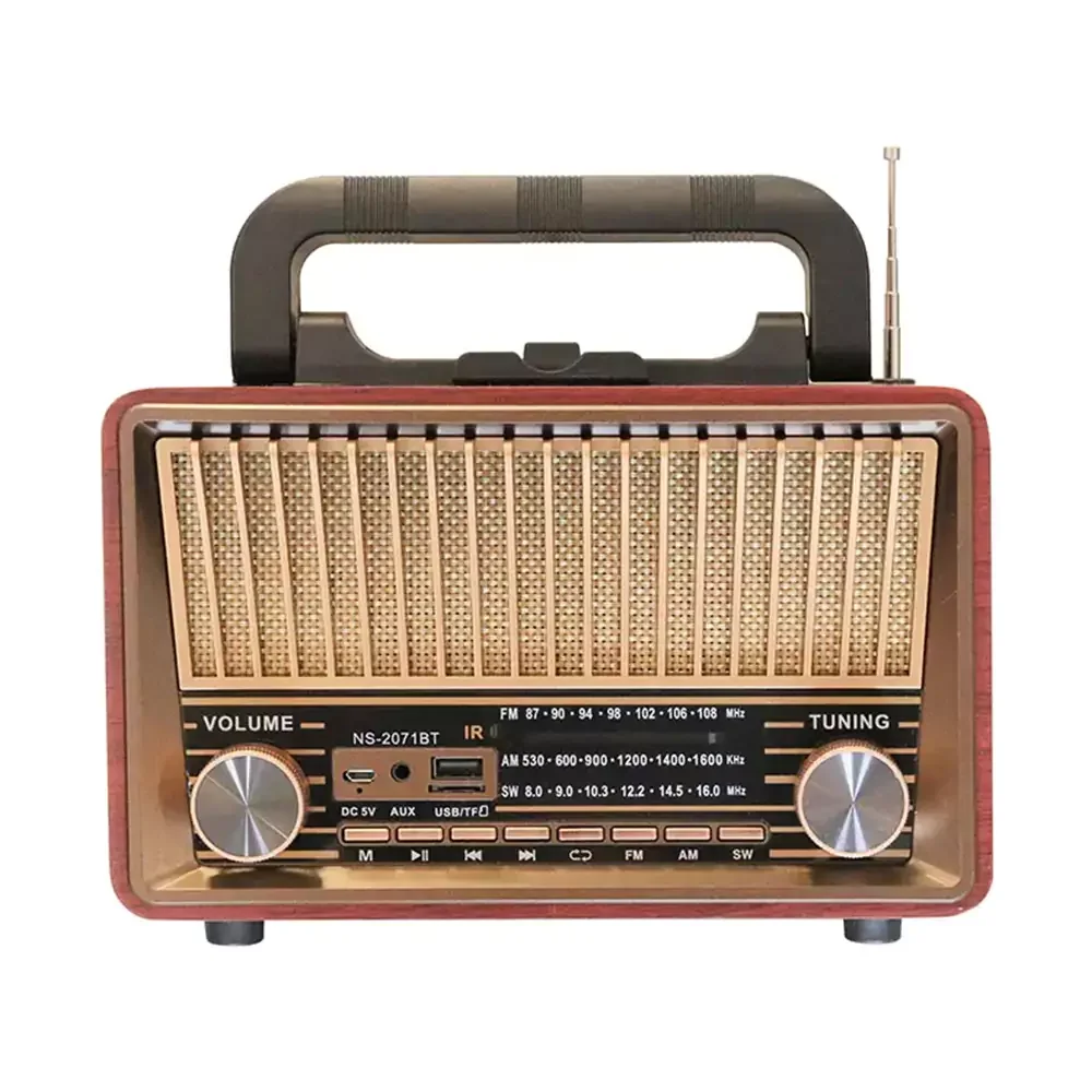 NS-2071BT Wooden Rechargeable Radio with Wireless