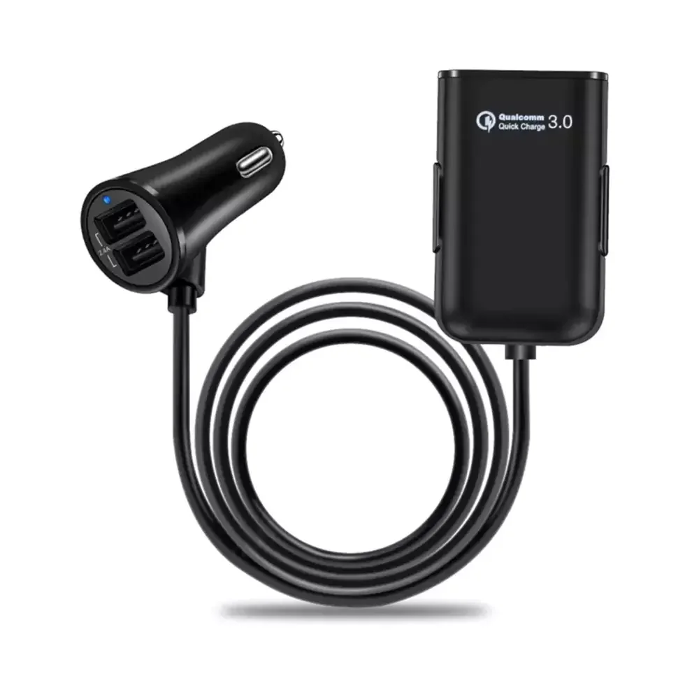 HMQ-C801 1.8m 8A Max 4 Ports USB Car Charger