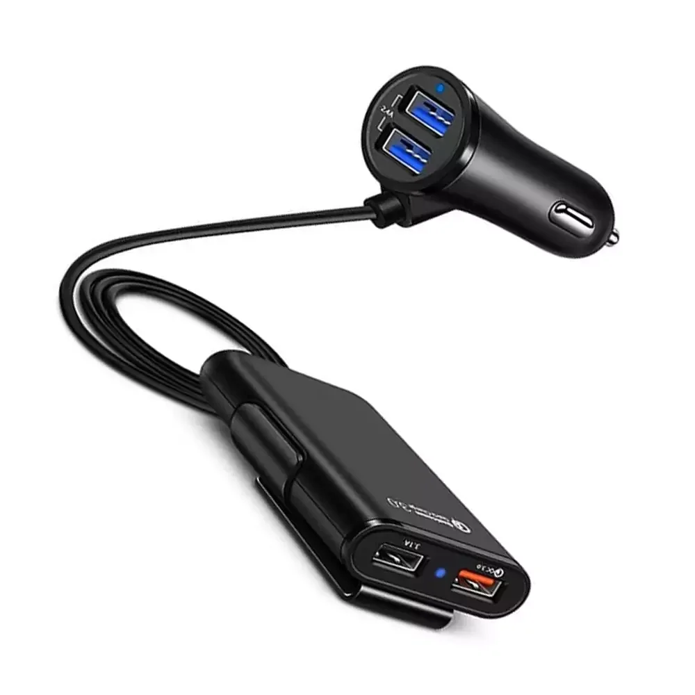 HMQ-C801 1.8m 8A Max 4 Ports USB Car Charger