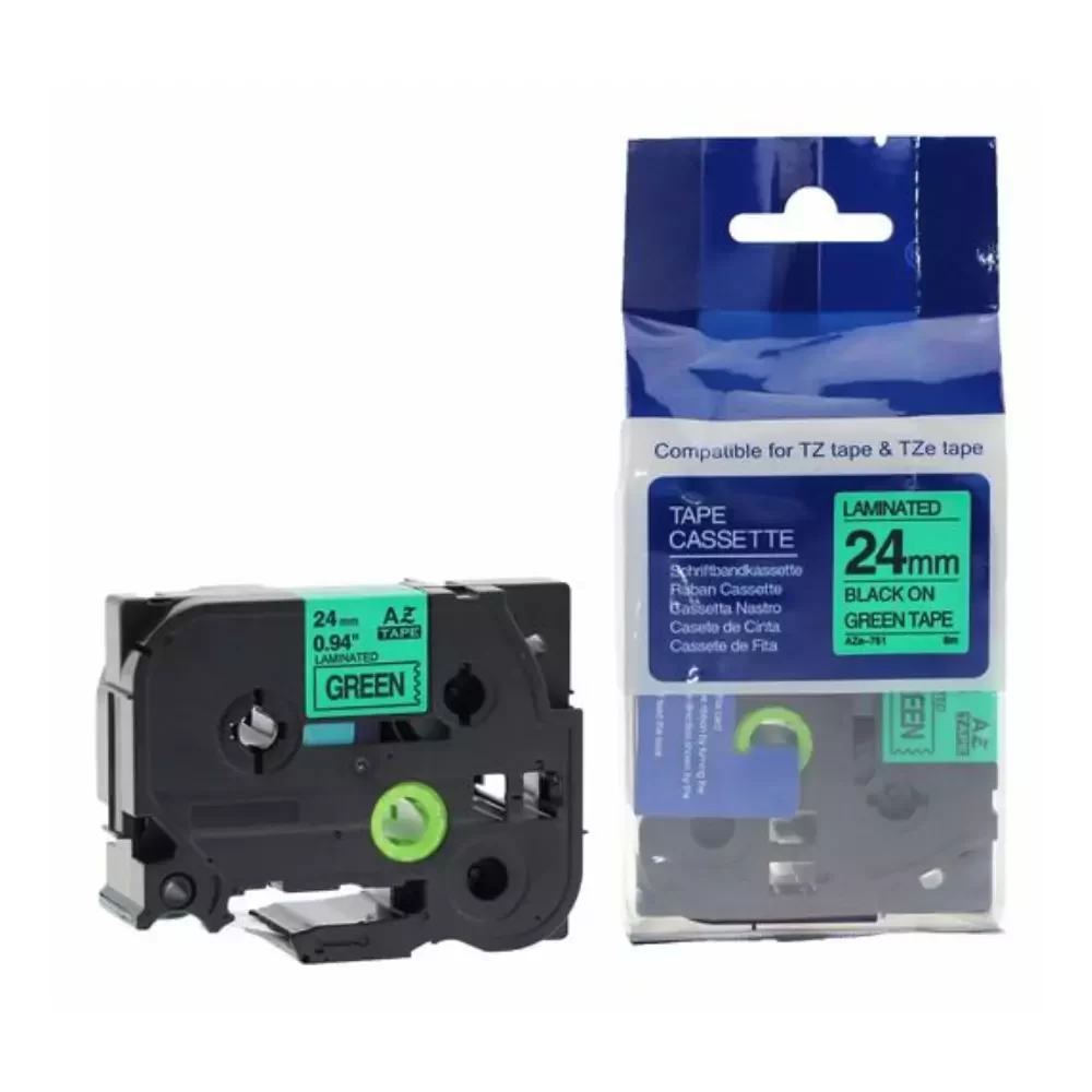 Brother P-Touch TZe-751 Labelling Tape Cassette Black on Green also for TZ-751