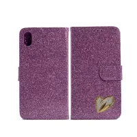 Shiny Leather Glitter Book Case for iPhone XR
