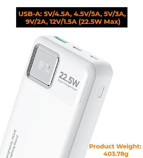 Vidvie PB768 Power Bank - 20000mAh High-Capacity Portable Charger