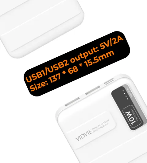 Vidvie PB771 Power Bank - 10000mAh Portable Charger