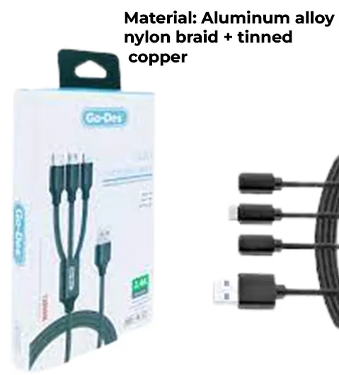 Yasido GD-UC531 3-in-1 USB Data Sync and Fast Charging Cable